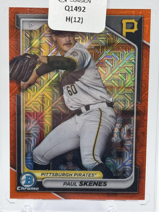 2024 Bowman #BCP-125 Paul Skenes Chrome Prospects Mojo Orange Refractors #/25