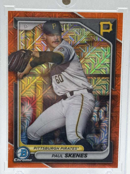 2024 Bowman #BCP-125 Paul Skenes Chrome Prospects Mojo Orange Refractors #/25
