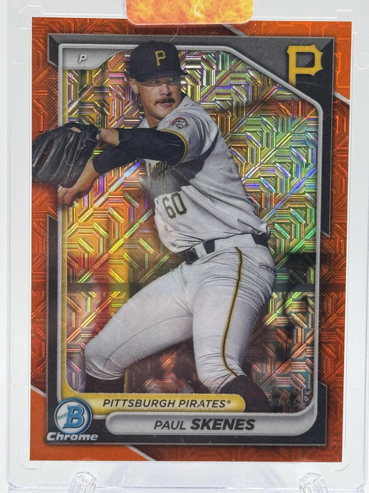 2024 Bowman #BCP-125 Paul Skenes Chrome Prospects Mojo Orange Refractors #/25