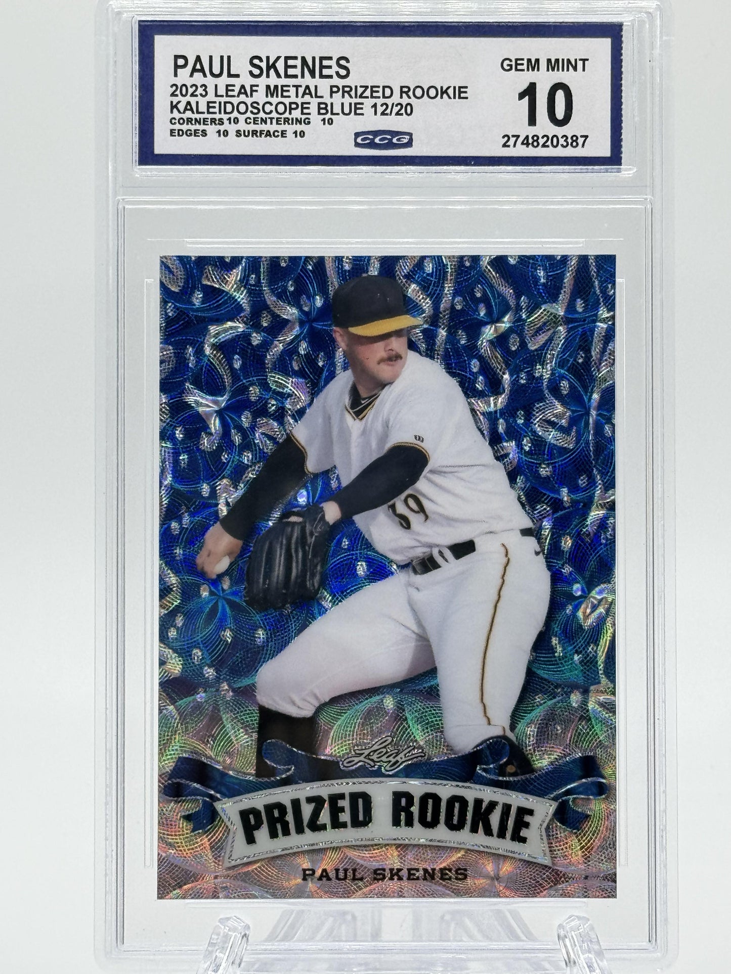 2023 Leaf Special Release Prized Rookie #19 Paul Skenes Kaleidoscope Blue CGC 10