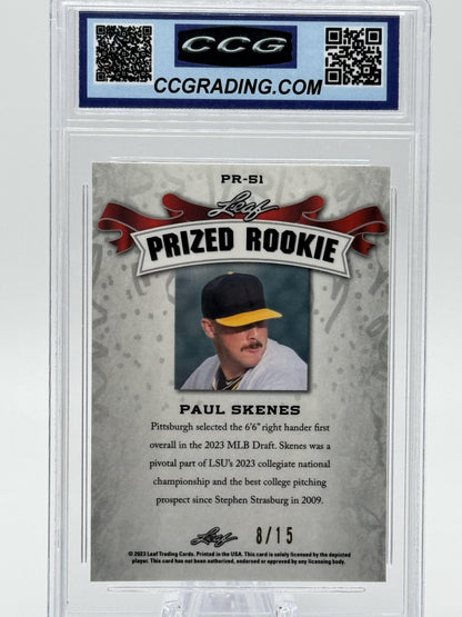 2023 Leaf Special Release Prized Rookie #19 Paul Skenes Purple CGC 10
