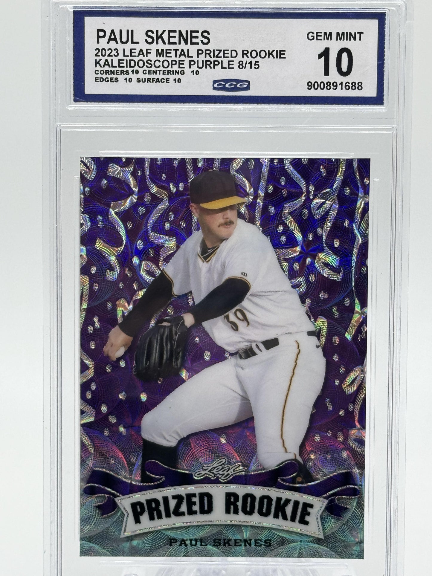 2023 Leaf Special Release Prized Rookie #19 Paul Skenes Purple CGC 10