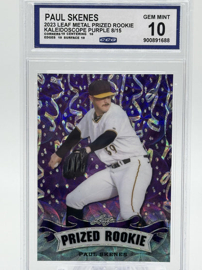 2023 Leaf Special Release Prized Rookie #19 Paul Skenes Purple CGC 10