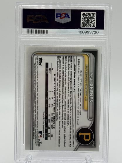 2024 Bowman #BCP-125 Paul Skenes Chrome Prospects Orange Refractors PSA 9 #/25