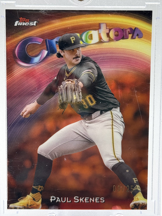 2025 Finest #C-14 Paul Skenes Creators Orange Refractor 3/25