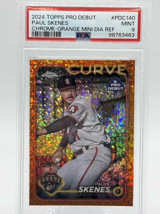 2024 Topps Pro Debut #PDC-140 Paul Skenes Orange Mini Diamond PSA 9 #5/25