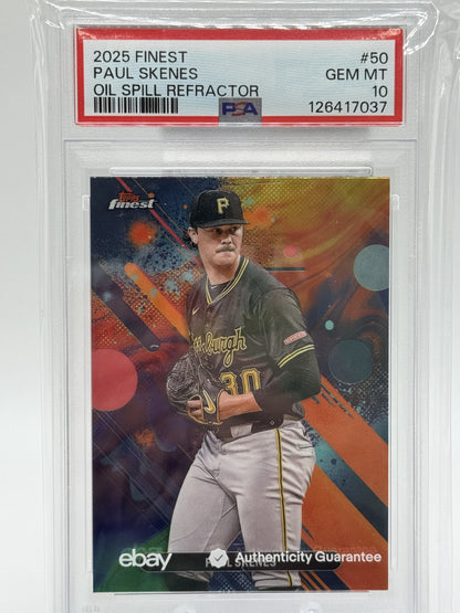 2025 Finest #50 Paul Skenes Oil Spill PSA 10