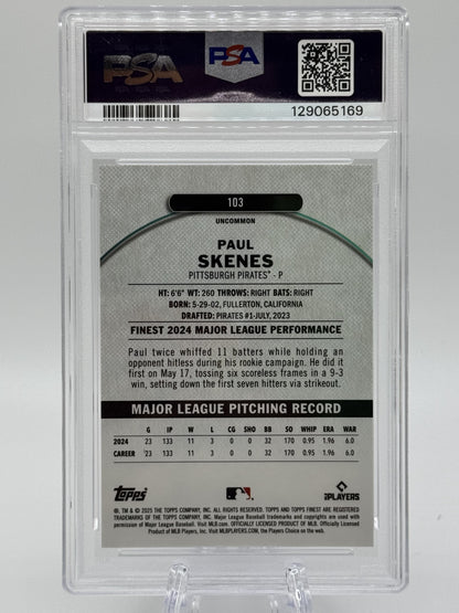 2025 Finest #103 Paul Skenes Pearl Checkerboard PSA 10 10/40