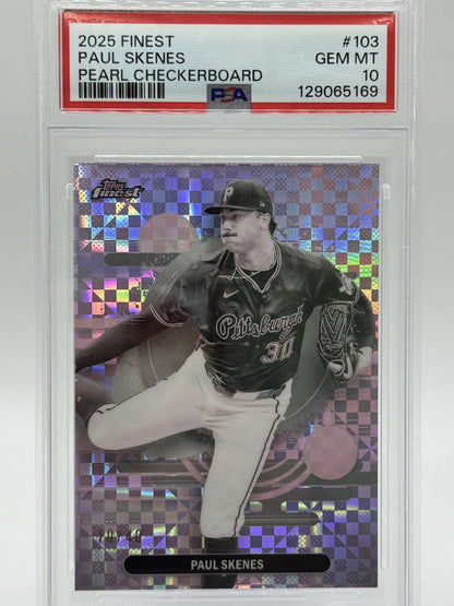 2025 Finest #103 Paul Skenes Pearl Checkerboard PSA 10 10/40