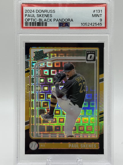 2024 Donruss #131 Paul Skenes Optic Black Pandora Prizms PSA 9