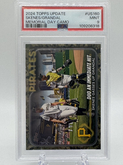 2024 Topps Update #US160 Paul Skenes / Yasmani Grandal Mem Day Camo PSA 9 #23/25