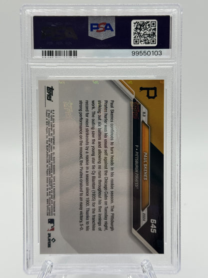 2024 Topps Now #645 Paul Skenes Purple PSA 9 #/25