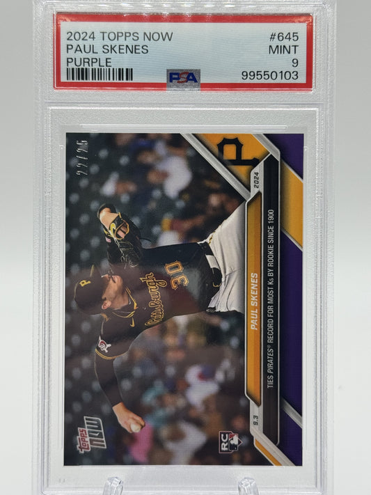 2024 Topps Now #645 Paul Skenes Purple PSA 9 #/25