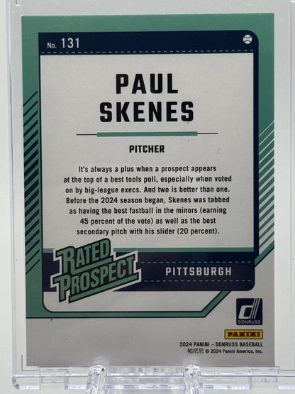 2024 Donruss #131 Paul Skenes Teal # 15/25