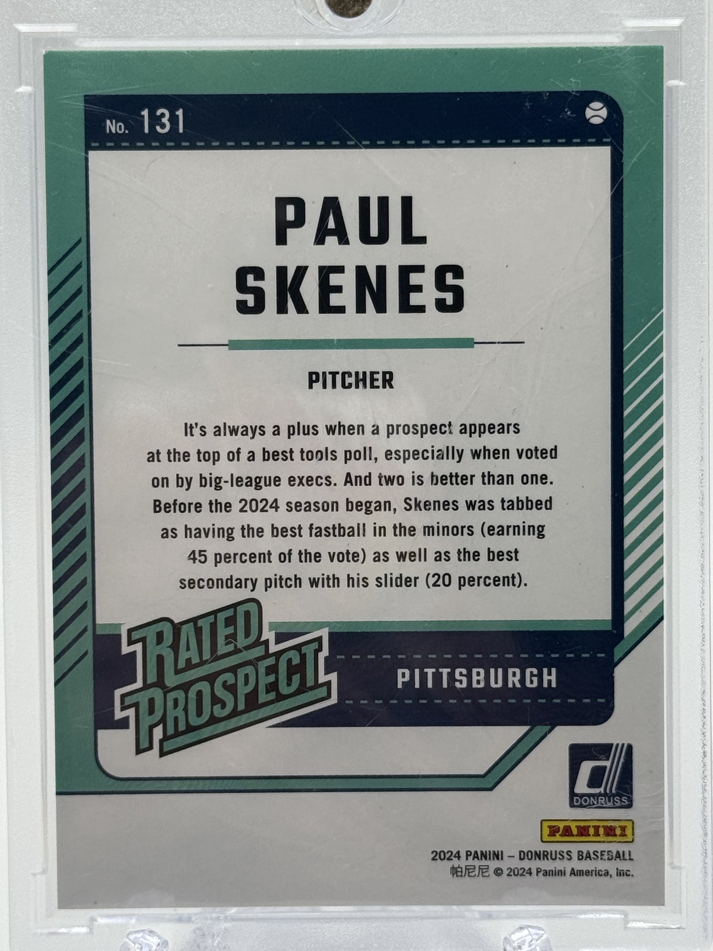 2024 Donruss #131 Paul Skenes Teal # 7/25