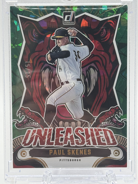 2024 Donruss #17 Paul Skenes Unleashed Green Ice #/15