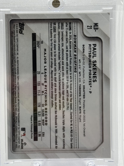 2025 Topps Chrome NSCC Wrapper Redemption Orange #MLB-21 Paul Skenes  #18/25
