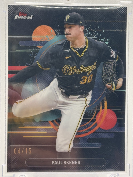 2025 Finest #103 Paul Skenes Black # 4/15
