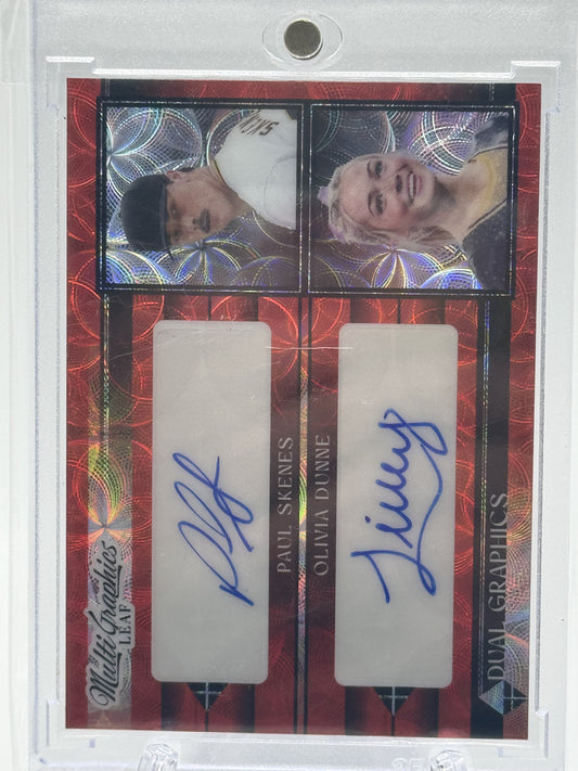 2023 Leaf Eclectic - #MDG-22 Paul Skenes / Olivia Dunne Red Kaleidoscope 1/4