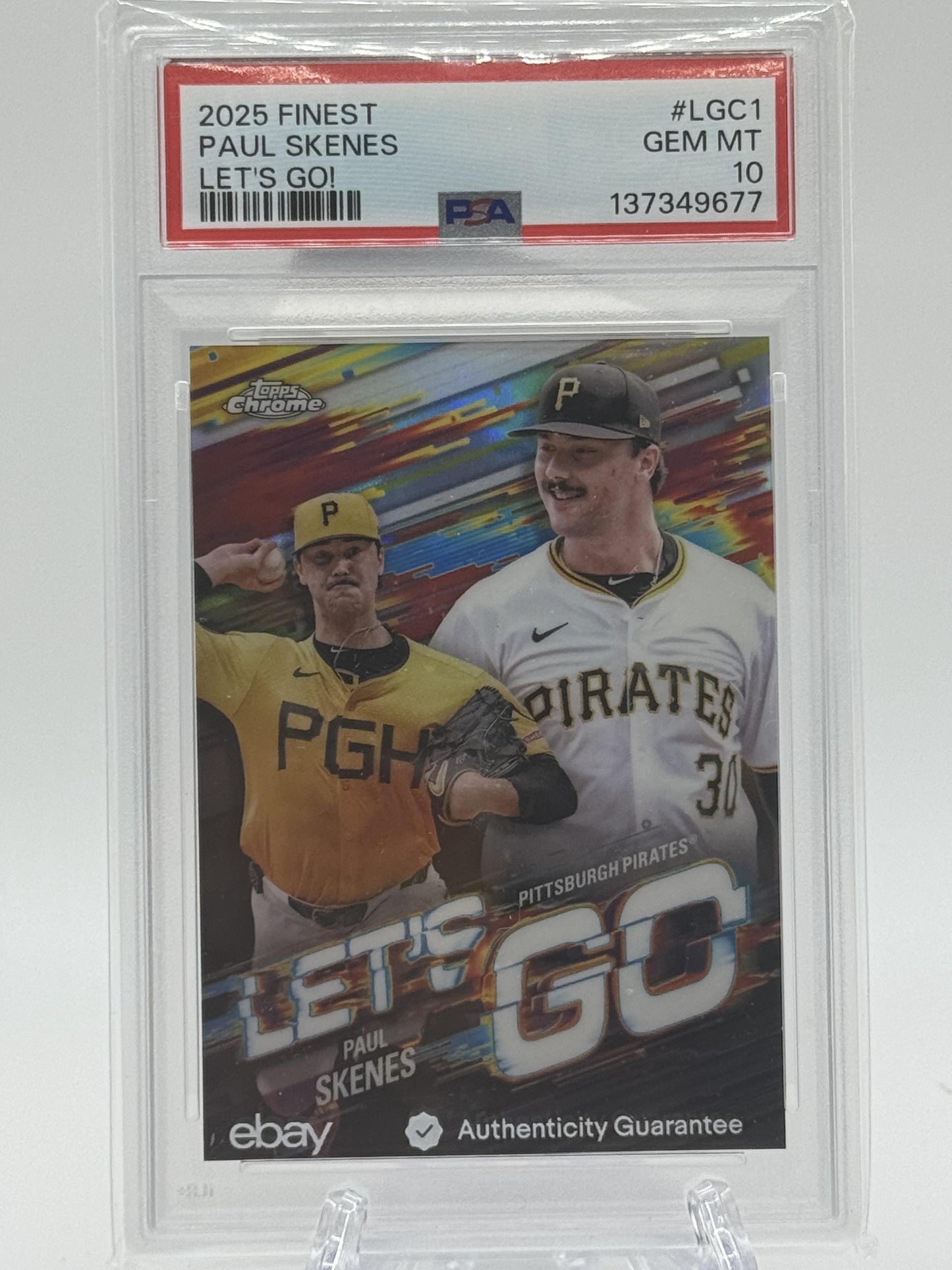 2025 Finest 50 Paul Skenes Oil Spill Refractor PSA 10