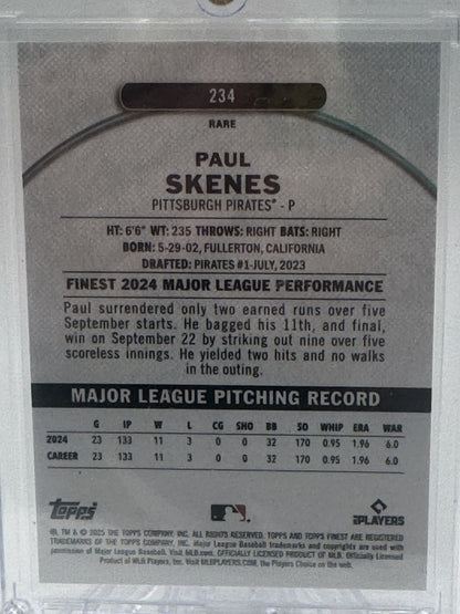 2025 Finest #234 Paul Skenes Green Refractor # 07/25