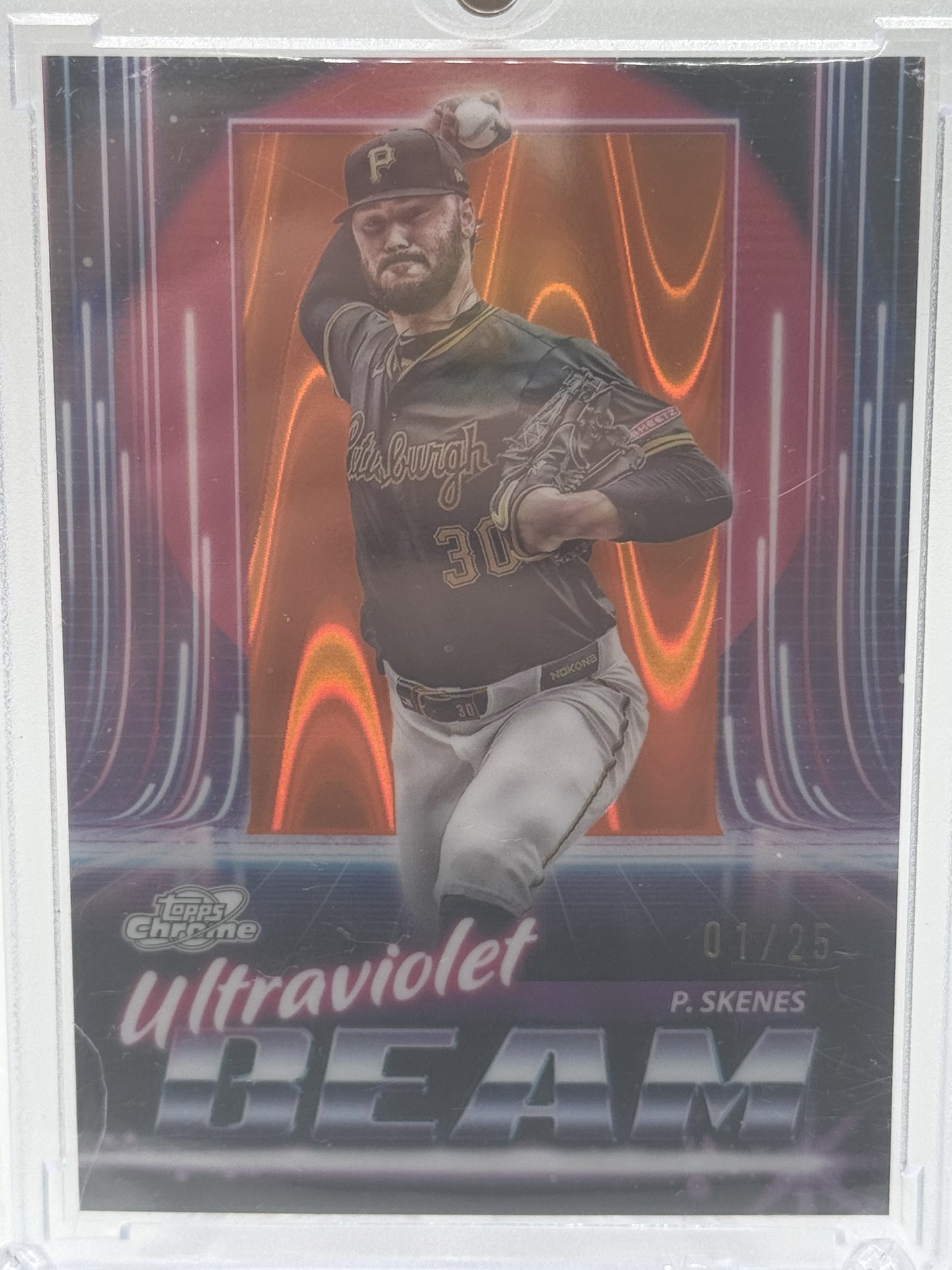 2025 Topps Chrome Cosmic #UB-20 Paul Skenes UB Orange Galactic Refractor # 1/25